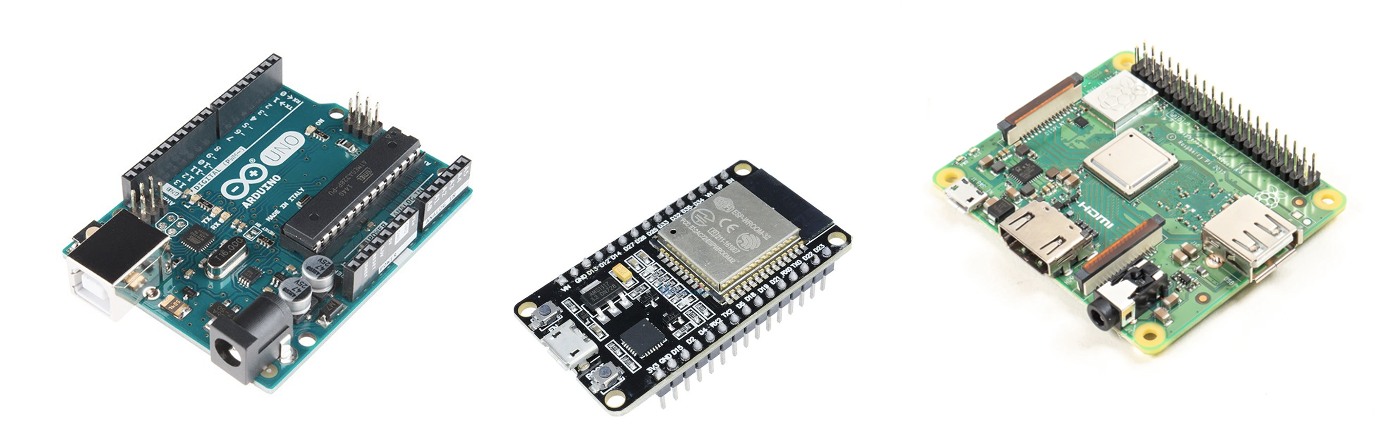 Arduino, ESP32, Raspberry Pi 3 A+
