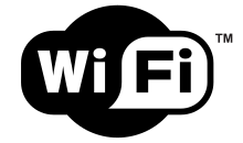 Primeiro logo de Wi-Fi. O yin-yang fai alusión á compatibilidade entre todos os dispositivos.