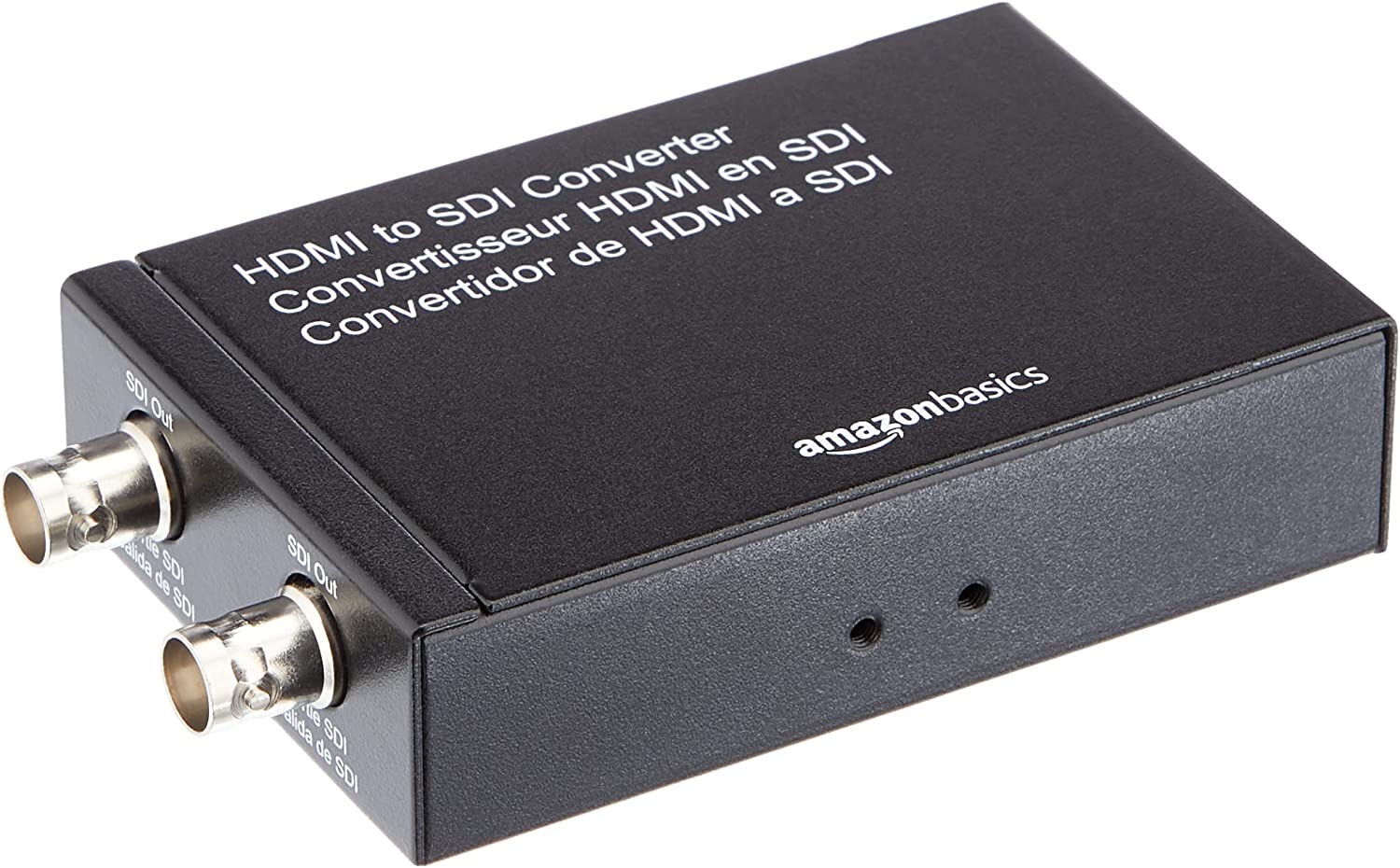 Convertidor HDMI a SDI. Fíjate en la dirección del flujo de vídeo. En clase los hay también inversos (SDI → HDMI)